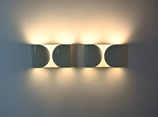 White Foglio Sconces by Tobia & Afra Scarpa for Flos, 1960s, Set of 2