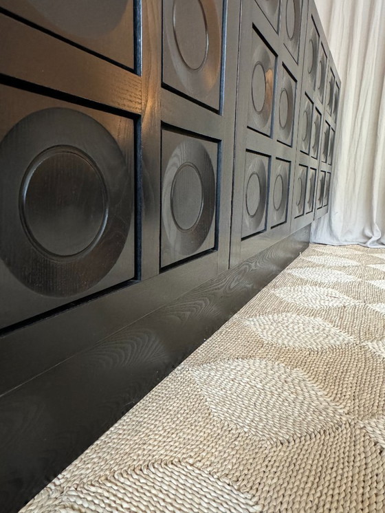 Image 1 of Brutalist Sideboard in black oak - Belgian