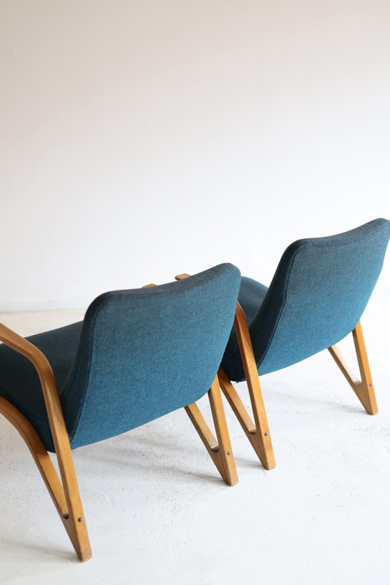 Set di 2 poltrone vintage Paul Bode, anni '50 – Wood, Textile (photo 5 of 5)