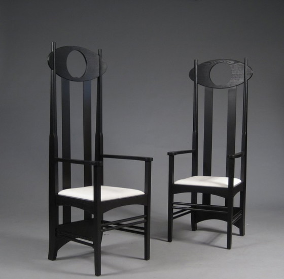 2 Chairs, Reproduction, Argyle Chair, Charles Rennie Mackintosh, New – Armchairs, Wood (photo 5 of 5)