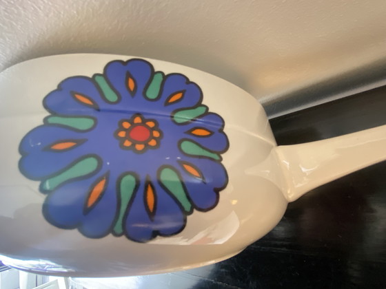 Image 1 of Rara pentola per fonduta di verdure vintage Villeroy & Boch degli anni '60/'70, variante floreale del modello Acapulco.