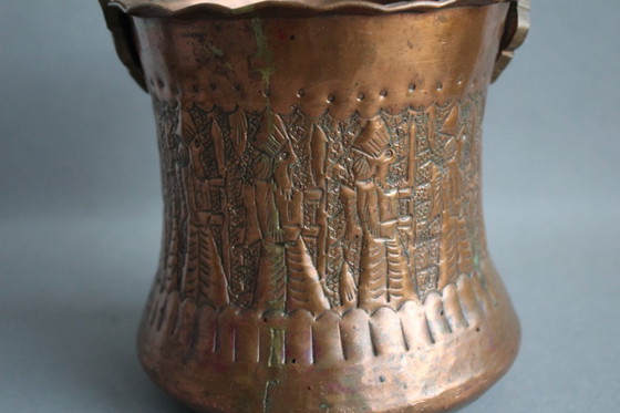 Image 1 of Solid copper kettle, copper pot, planter, cachepot with handle, vintage