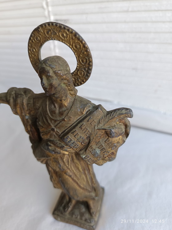 Image 1 of Ikone - Heiliger Pancrance - Vergoldete Bronze 1910-1920 - Spanien