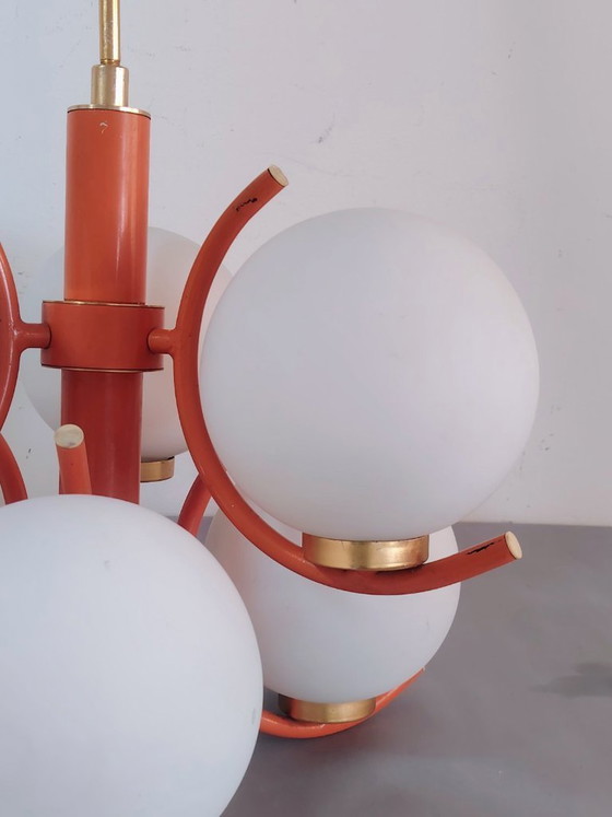 Image 1 of Lampe suspendue futuriste Spoutnik de l'ère spatiale, attribuée à Richard Essig