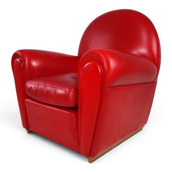 Image 1 of Poltrona Frau Vanity Fair leren fauteuil van Renzo Frau, 1990