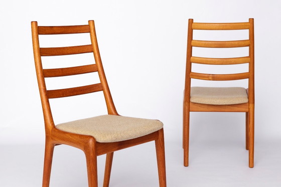 Image 1 of Set of 4 JK Møbler Teak Chairs – 1970s Danish Design, Vintage Dining Chairs, Original Upholstery, Mid-Century Modern