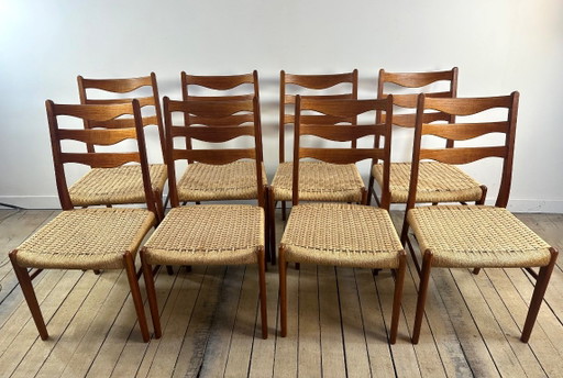 Vintage Danish Dining Chairs (set of 8) by Arne Wahl Iversen, 1960s