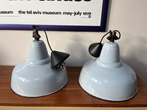 Emaille-Pendelleuchten (2er-Set)