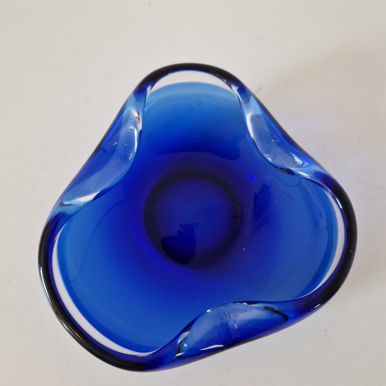 Image 1 of Murano Vintage bol bleu cobalt bol MCM cendrier