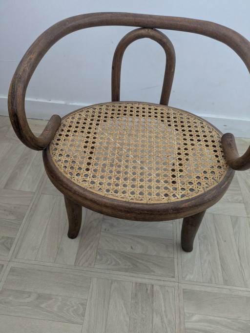 Rara sedia da scrivania antica per bambini - Stile Thonet/J&J Kohn, in rattan – fauteuils, Wood (photo 2 of 5)