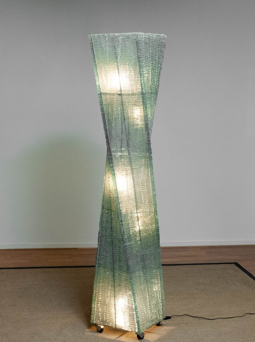 XXL Lampadaire en verre Twisted Body 1970