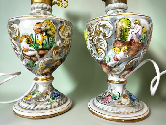 Pair of Limited Edition Portuguese Porcelain Table Lamps, by Alcobaca – Alcobaça (photo 12 of 18)