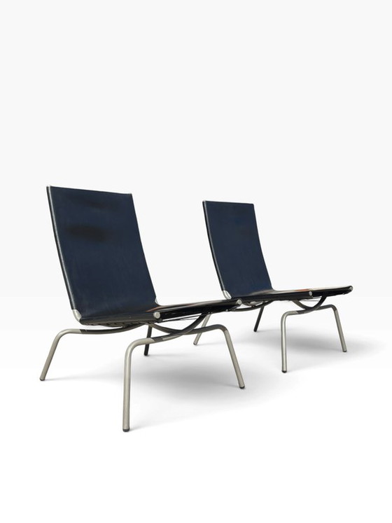 Set of 2 black lounge chairs by Fabiaan van Severen., Adjustable recliner chair, Leather (photo 11 of 12)