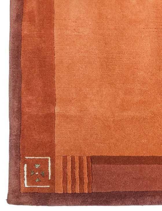 Image 1 of Handgeknüpfter moderner Nepal-Wollteppich, abstraktes Kürbismuster, 170 x 235 cm