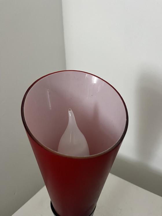 Image 1 of Vintage Ikea - model Kryolit - type B9419 - tafellamp - glas - metaal - jaren 90