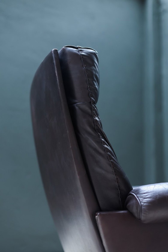 Image 1 of Poltrona vintage De Sede DS-31 | Schienale alto girevole | Pelle marrone | Anni '70