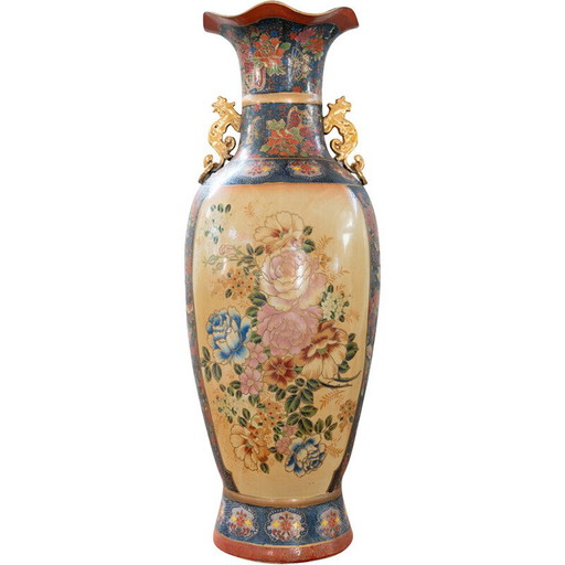 Jarrón vintage Satsuma dorado, China