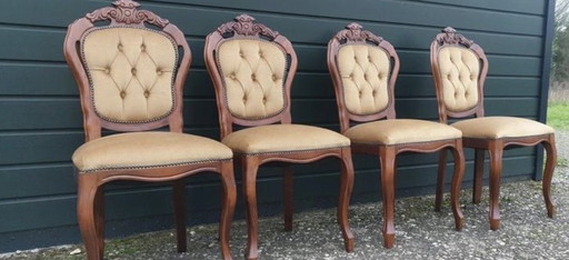 4 Chesterfield-Esszimmerstühle im Barockstil
