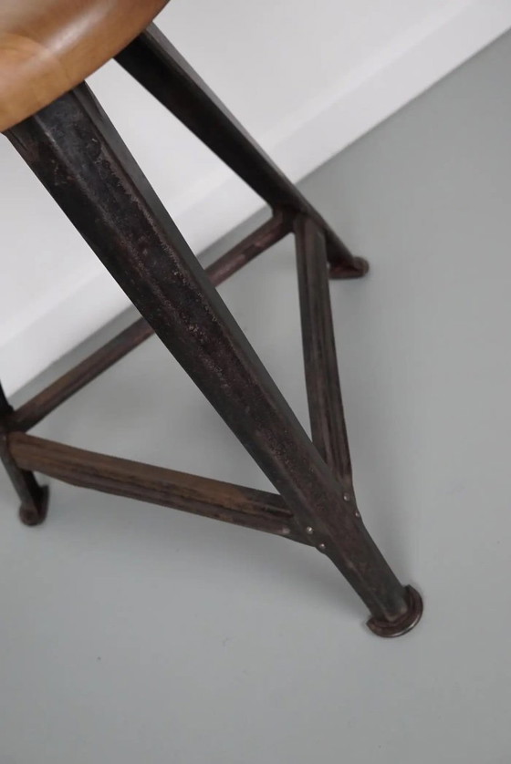 Image 1 of Paar Industriestahl-Fabrikhocker von Rowac, ​​Robert Wagner Chemnitz, 1930er Jahre