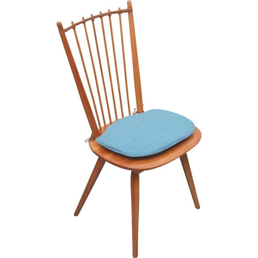 Vintage solid cherry chair by Albert Haberer for Fleiner, Germany 1950