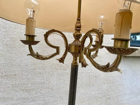 Image 1 of Vintage brass 3-light tripod floor lamp