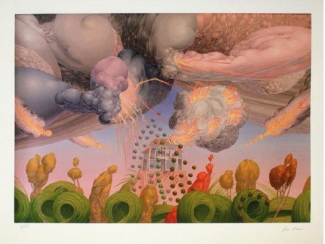 Image 1 of The Garden and the Burning House Signed Giclée Print by Wolfgang Hutter, 2014