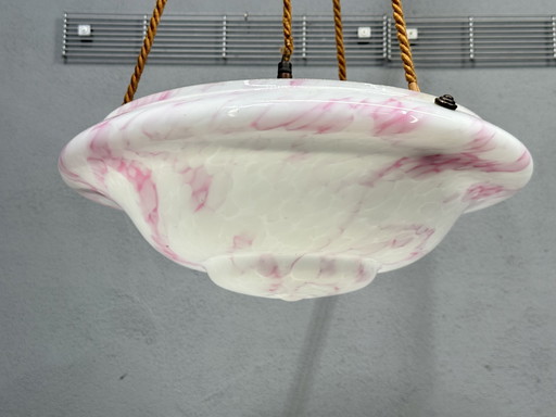 Art Déco Pendant Lamp - Romantic Pink Swirl