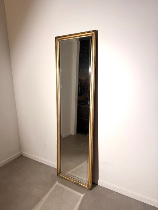 Tall Vintage French Giltwood Floor Mirror