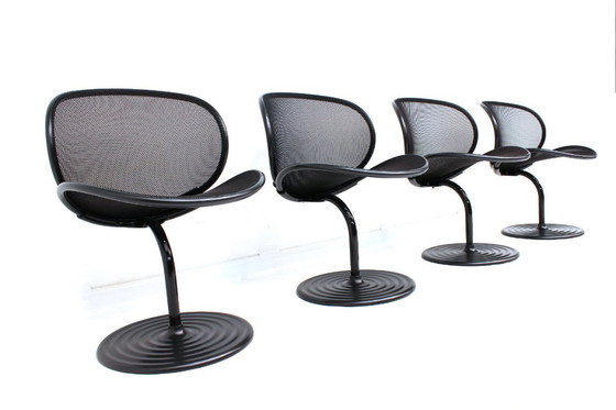 Image 1 of Come nuove! Set vintage di 4 sedie O-Line, disegnate dal Prof. Herbert Ohl per Wilkhahn nel 1982, in condizioni da museo!