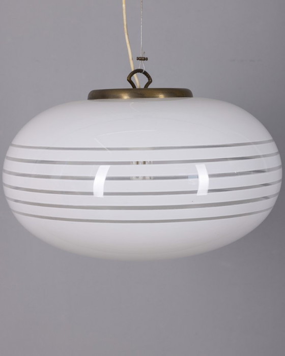 Image 1 of Vintage 1960s chandelier in metal and Murano glass, Italian design