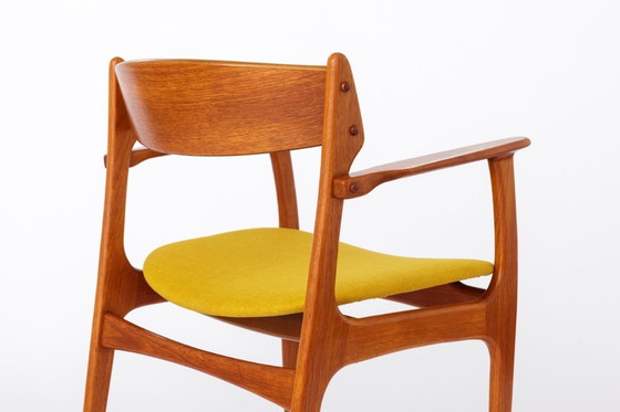 Image 1 of Erik Buch Teak Armchair, Denmark 1960s | Danish Mid-Century Modern Dining Chair, Restored & Reupholstered Vintage Design