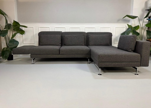 Brühl Moule Ecksofa Stoff Designer Sofa Grau Schlafsofa