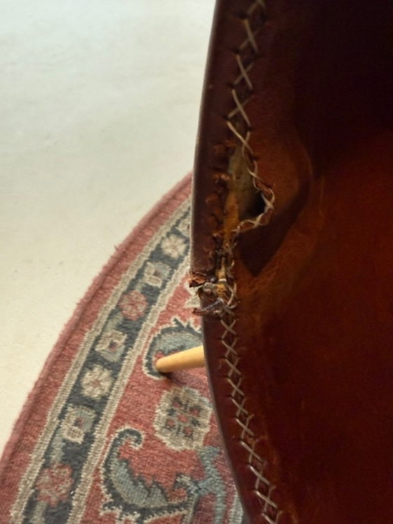 Image 1 of 5 x lederen kuipstoelen van Sol y Luna, opknappers!
