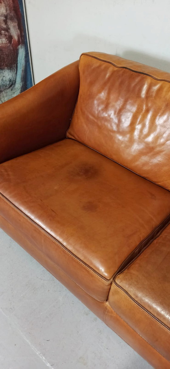 Image 1 of Cognac leather sofa 