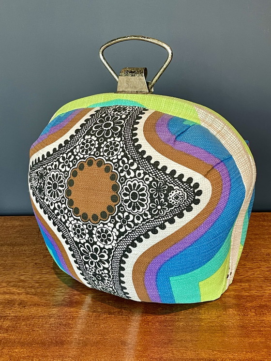 Image 1 of Theemuts retro con patrón psicodélico jaren 70