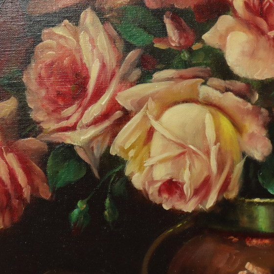 Image 1 of Large Flower Painting Still Life Roses 100x60cm