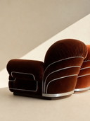 1970s italian Space Age 3-Seater Velvet Sofa – Attributed to Adriano Piazzesi