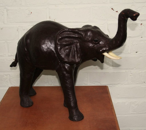Large Vintage Leather Elephant