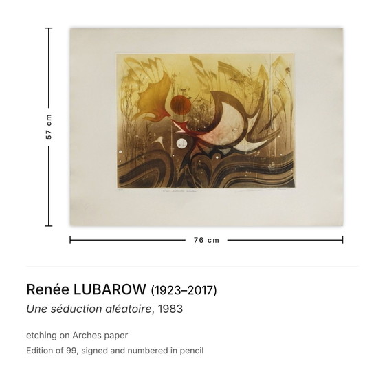 Image 1 of Renée LUBAROW, Una seduzione casuale, acquaforte firmata, 1983