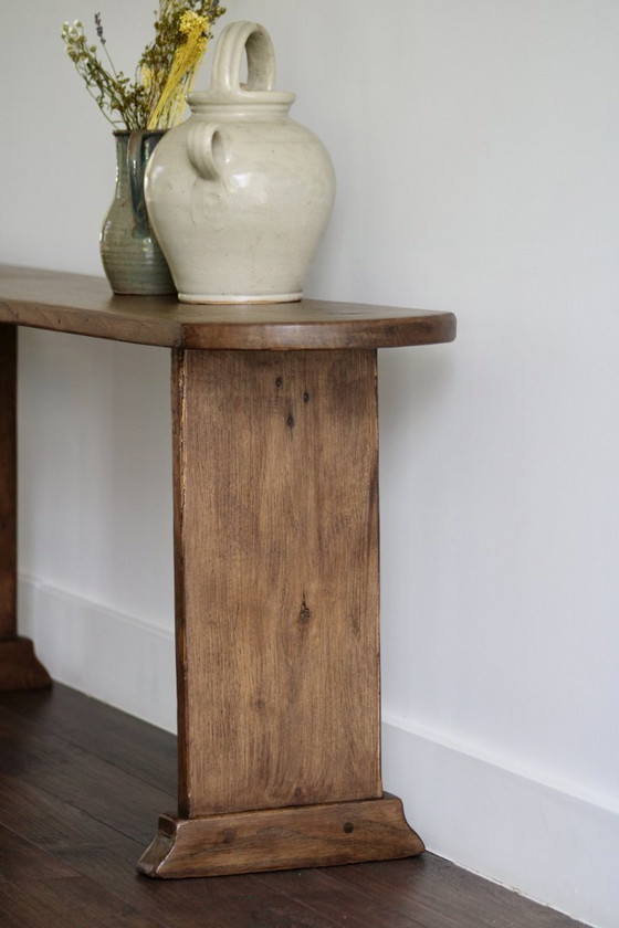 Image 1 of Banco de granja antiguo en roble macizo