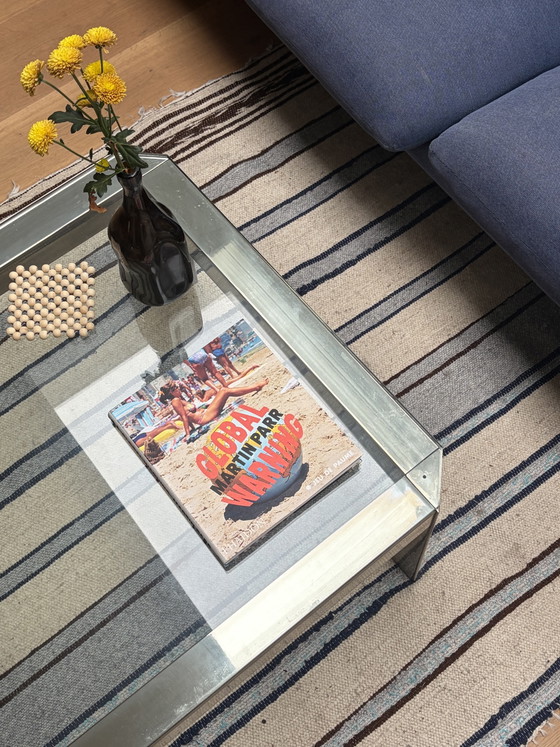 Image 1 of Salontafel van chroom en glas