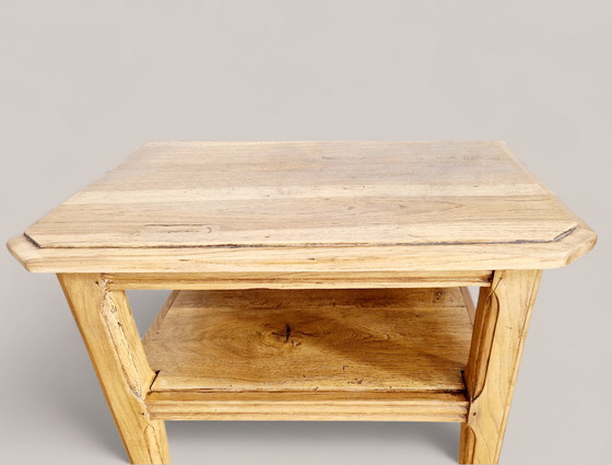 Image 1 of Bijzettafel of salontafel uit de jaren 1940 - Massief eikenhout