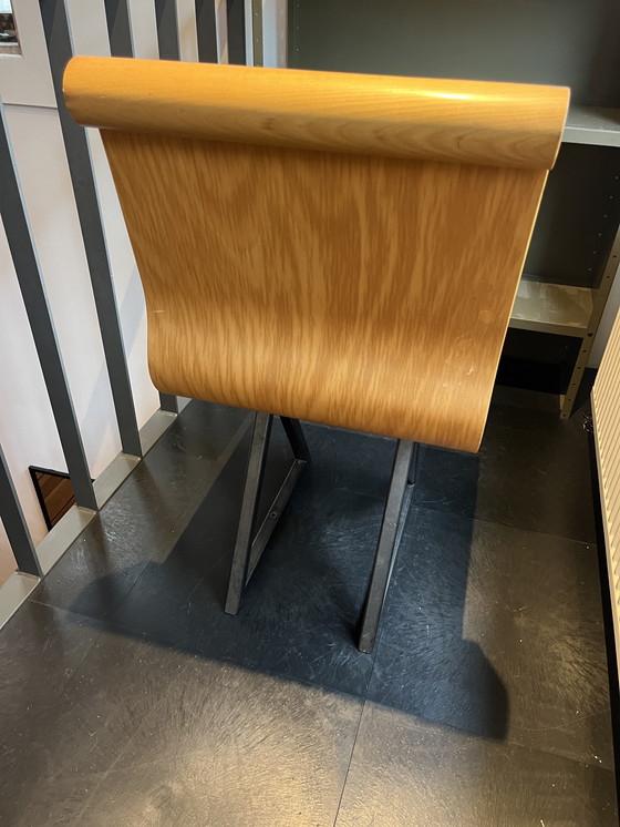 Image 1 of Solid wood chair with steel base