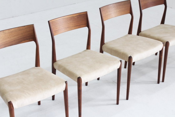 Image 1 of Ensemble de 4 chaises de salle à manger Fristho vintage milieu du siècle