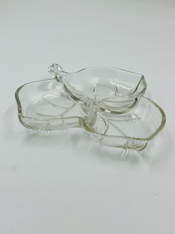 Image 1 of Vintage glass leaf-shaped dish