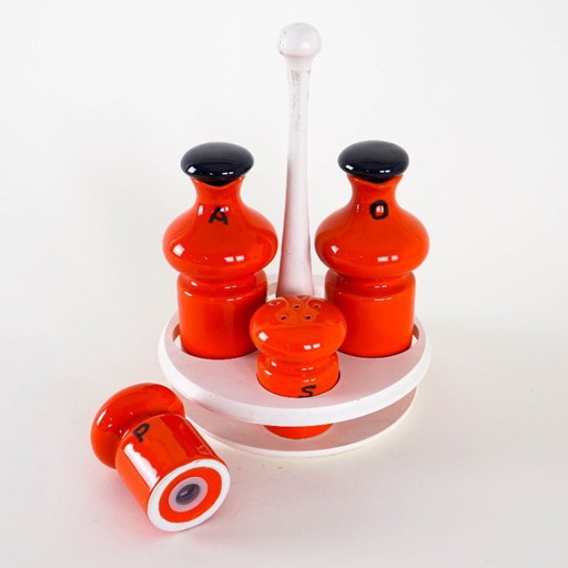 Ceramic spice set, Italian design, 1960s, made in Italy