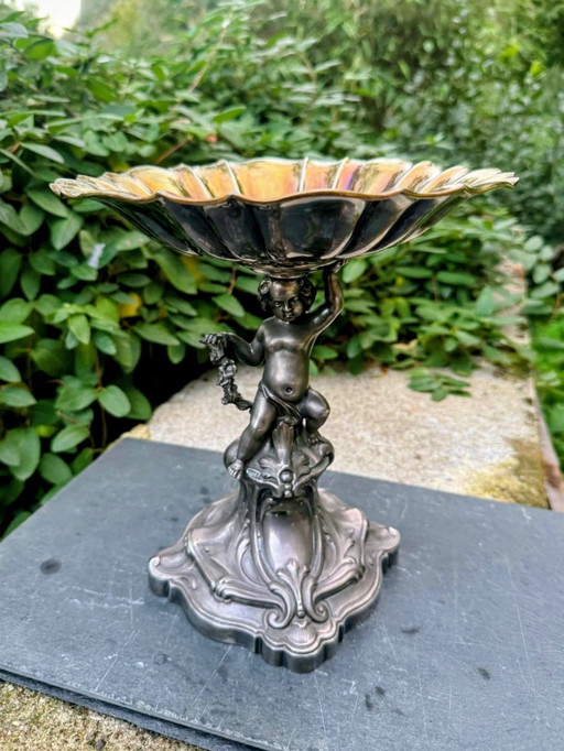 Art Nouveau Silver-Plated Tazza Centerpiece