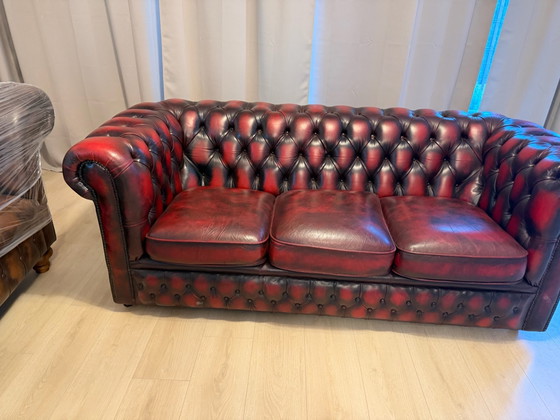 Chesterfield Oxblood – Divani 3 posti, Pelle (photo 3 of 8)
