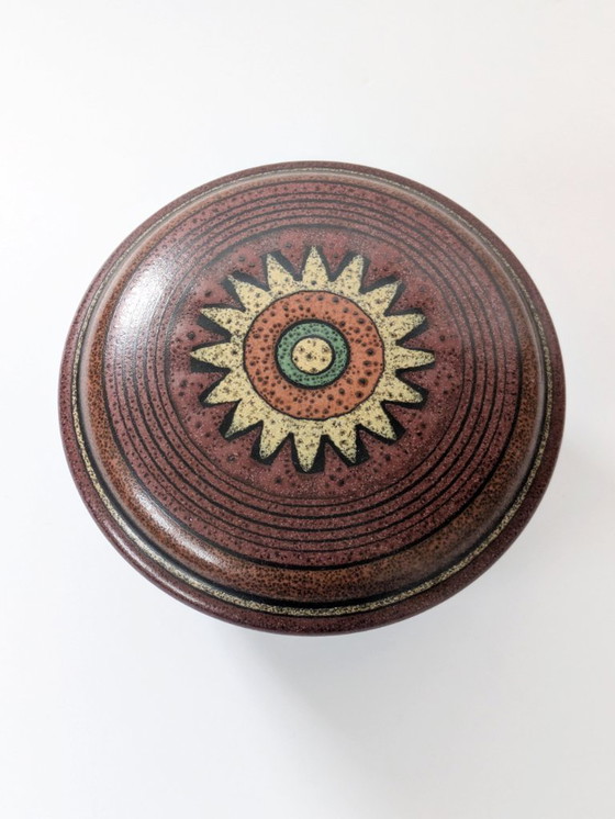 Image 1 of Vintage 1970s Ceramic Lidded Box | KMK Gerona West German Pottery