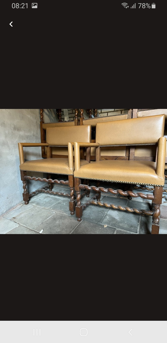 Image 1 of 14 antique twisted chairs